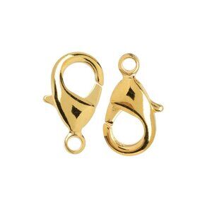 Two Clasps 14K Gold Plate Large Lobster Claws--Gold Elegance---Gold Plate Jewelr